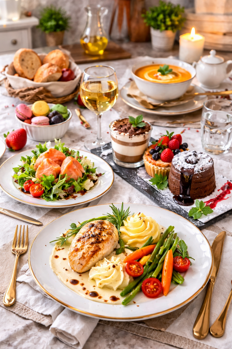 Menu gourmand pour un dîner élégant et raffiné